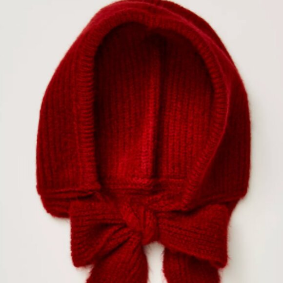 FREE PEOPLE Balabonnet Knit Bonnet Hat Red One Size NWT - Picture 1 of 5
